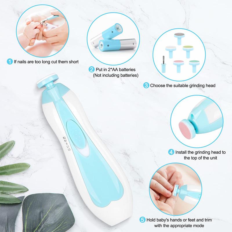 Baby Electric Nail Grinder Multi functional Scratch resistant Child Nail Clipper Care Tool Baby Nail Trimming Tool Set 4