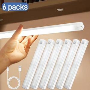 USB Rechargeable LED Under Cabinet Light, Magnetic Wireless Night Light with Motion-Sensor Function, Suitable for Corridor, Stairs, Bedside, Wardrobe