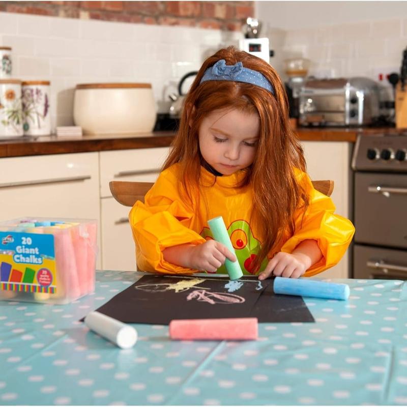 20 Giant Chalks - Extra Large Childrens Chunky Pavement Chalks - Bright Vibrant Colours - Washable, Easy Clean Outdoor Kids Garden Toys - Portable Carry Case with Handle - Ages 3 Years Plus 5