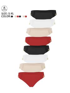 Women's Plain Heart Decor Brief, Soft Comfy Breathable Panty for Daily Wear, Underwear for All Seasons