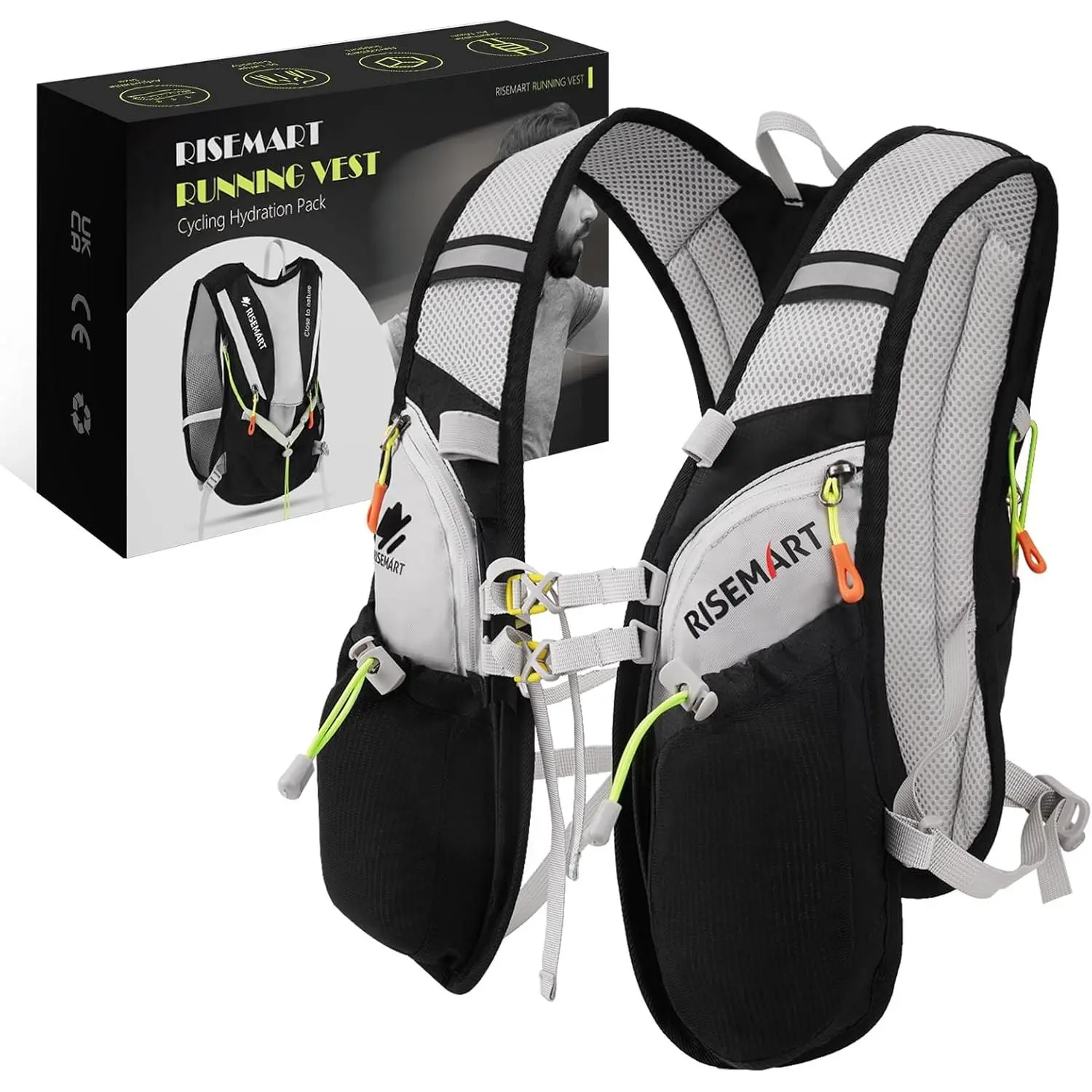 Running Vest for Women and Men, Running Hydration Backpack Large Capaticy Vest for Marathon, Trail, Cycling, Hiking, Climbing
