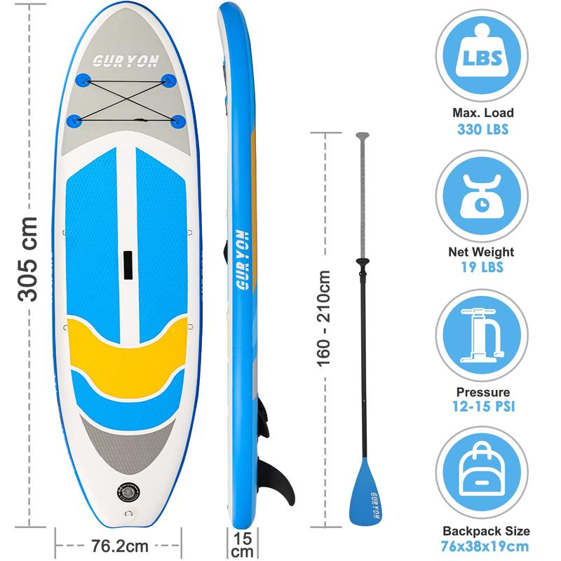 Product Introduction of Paddle Board, Inflatable Stand Up Paddle Board Ultra-light ISUP 10’x 30" x 6" Paddle Board with Adjustable Paddle, Hand Pump, Leash, Repair Kit, Waterproof Phone Case, Paddle Board for Adults 2