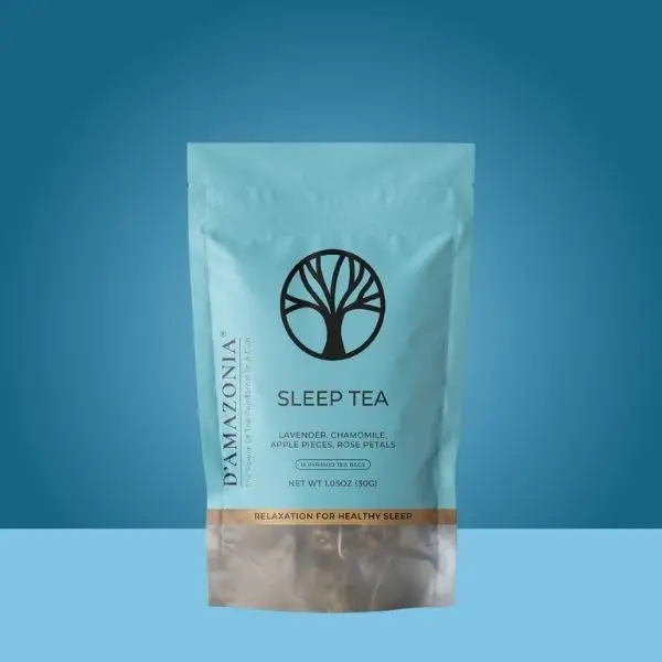 D'Amazonia Sleep Tea - Multiple Award Winner | Relaxation for Healthy Sleep | 14 Ingredients | Lavender | Chamomile | Apple Pieces | Rose Petals | 15 Biodegradeable Tea Bags