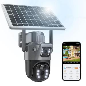Solar Powered Security Camera, 2K Wireless Outdoor Security Camera, 360° View Pan Tilt Low Power Consumption WiFi Security Camera with AI Motion Detection