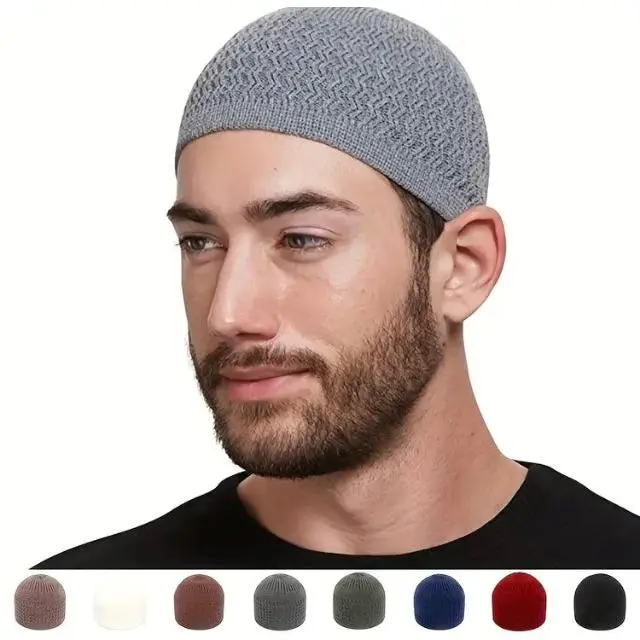 Maryam’s Essential Luxury Muslim Men’s Knitted, Stretchy, Breathable, Stylish Kufi Caps