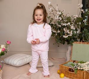 Pink Broderie Collar Tracksuit