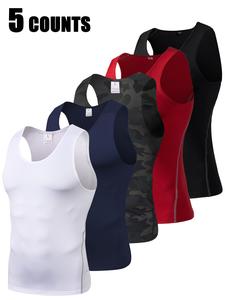 Men's Solid Color / Camo Print Tank Top, Casual Comfy Breathable Sleeveless Top for Summer, Men's Clothes for Daily Wear