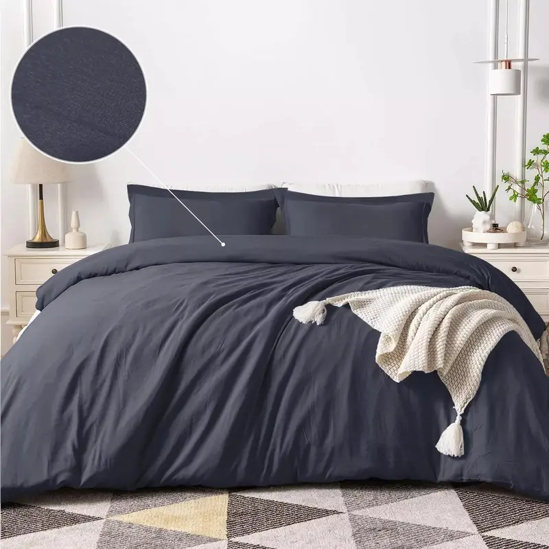 3-Piece Plain Dyed Microfiber Duvet Cover Set – Ultra-Soft, Hypoallergenic Bedding with Matching Pillowcases, Easy-Care, Wrinkle-Resistant, Machine Washable, Available in 8 Colors & 4 Sizes 7