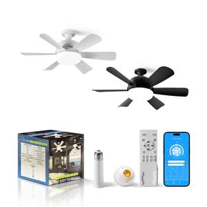 20W Ceiling Fan with Light, Remote Control Ceiling Fan with 6-speed Dimmable Light, Indoor Light for Living Room, Bed Room, Kitchen