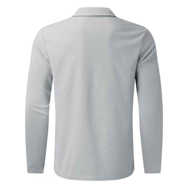 Product Introduction of Men's Solid Zipper Polo Shirt & Drawstring Waist Pants Set, Regular Fit Casual Long Sleeve Collared Top & Trousers, Men's Spring & Fall Clothes. Regular Fit Casual Long Sleeve Top & Trousers, Men's Clothes for Daily Wear, Polo Tracksuits Men. 2025 Trendy 9