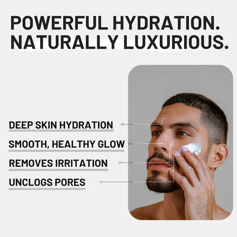 Black Oud Natural Men's Moisturiser - Organic Luxury Skincare with Hyaluronic Acid and Antibacterial Properties - Hydrating, Scent 3