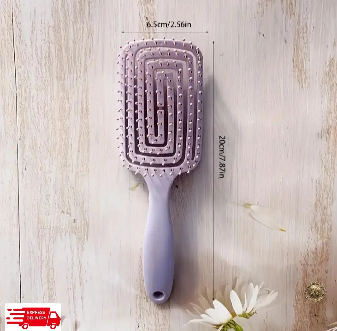 Detangler Hair Brush, Wet & Dry Hair Brush Detangling Hair Brush for Women Tangles Hairbrush for Women, Men and Kids – Purple