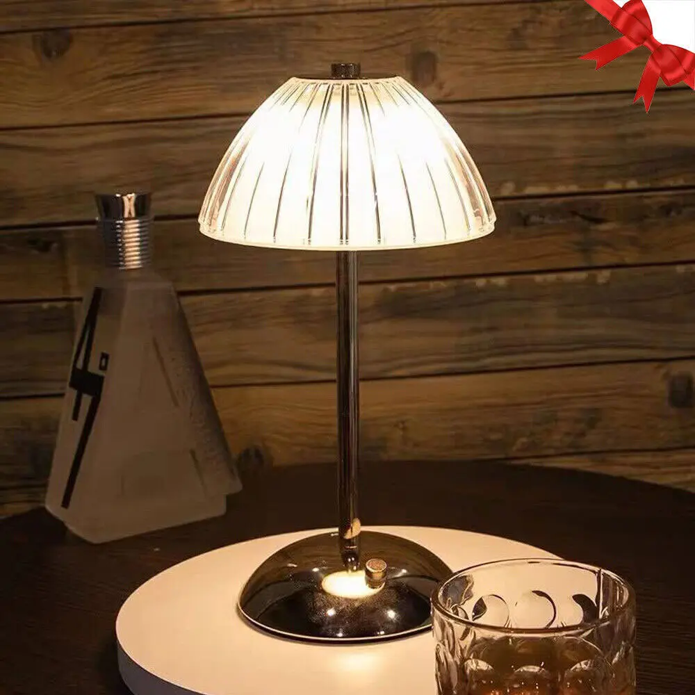 NEW MODERN LED TABLE , DIMMABLE, CORDLESS, USB RECHARGEABLE, DECOR LIGHT UK bedside charging lamp wireless bedroom crystal  lamp