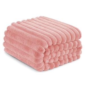 Ultra Soft Faux Fur & Flannel Throw Blanket – Luxury Ribbed Fleece, Lightweight & Cozy for Bed, Sofa & All Seasons, Machine Washable
