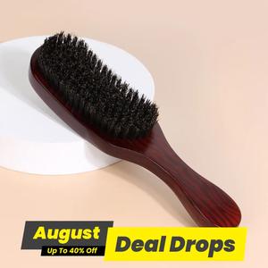 Wooden Handle Beard Hair Brush, Soft Bristles Hair Styling Tool, Beard Styling Comb for Men