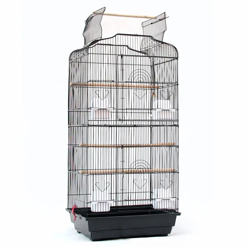 Budgie Cage Metal Parrot Bird Cage Open Top Bird Aviary for Cockatiels Canaries- 5