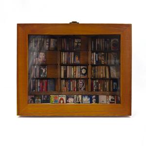 Wooden Anxiety Bookshelf, 1 Set Creative Miniature Book Bookshelf Design Hanging Decor, Home Decor for Living Room Bedroom Office, Vanity Decor Accessories