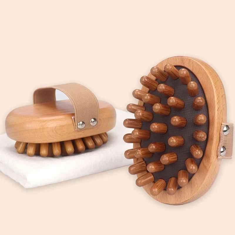 Body Anti Cellulite Brush Soothing Wooden Essential Oil Spa Air Cushion Massage Hair Comb Scalp Massage Brush Body Massager 7