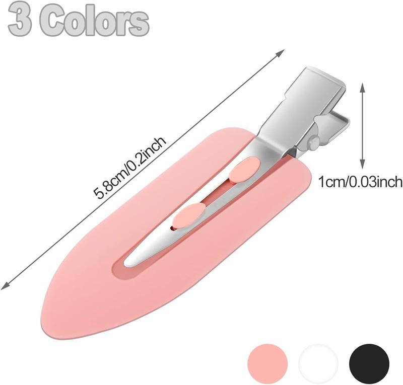 10 Pieces No Crease Hair Clips for Women  No Bend Curl Pin Clips for Makeup, Hairdressing, and Finger Waves (Black, White, Pink) 1