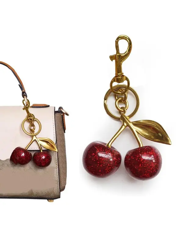 Cherry Design Bag Charm, Fashionable Bag Keychain for Women & Girls, Trendy All-match & Exquisite Bag Charm for Birthday Gift, Purse Accessories 5