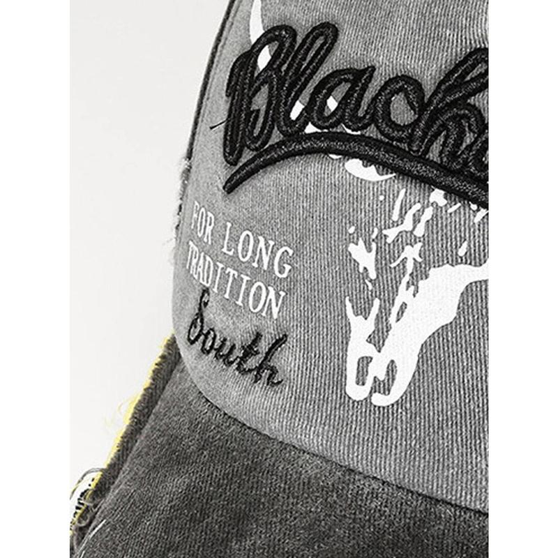 Men Letter Embroidered Ripped Baseball Cap For Daily Life Street 5