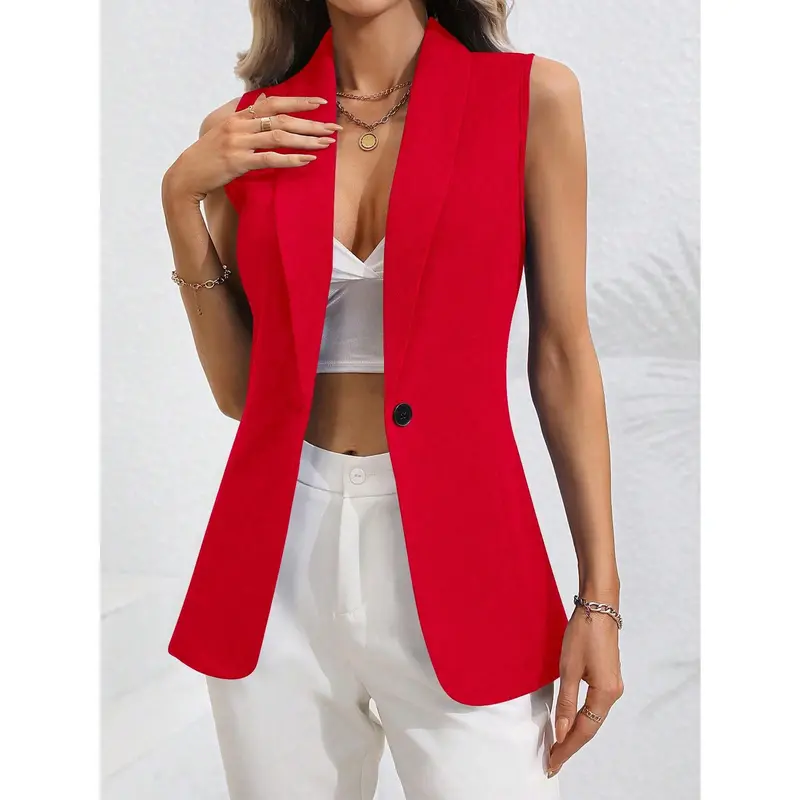 Franclia Plus Size Women's Simple Solid Color Sleeveless Vest For Daily Wear For New Year Clothes 2