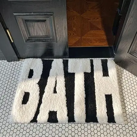 Premium Memory Foam Bath Mat with "BATH" Embossed Design – Non-Slip, Soft & Absorbent Bathroom Rug for Shower, Tub, and Sink – Machine Washable, Quick-Dry, Plush Comfort for Home, Hotel & Spa – Available in Black Colors 2