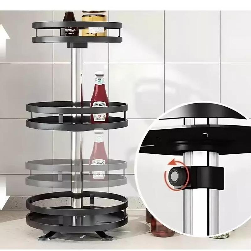 Metal 3 Tier 360° Rotating Spice Rack Organizer for Kitchen Jars - Canister 4