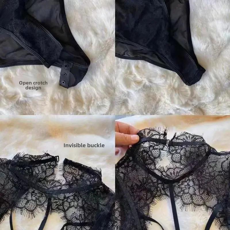 Product Introduction of Sexy Inner Wearable European Style Lace Spliced Body Suit Detachable Chest Pad Fashionable Street Women's Shapewear 11