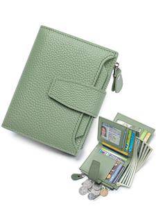 Women's Minimalist Portable Plain Color Short Wallet, Casual Trendy Versatile Zipper Short Wallet, Fashionable Card Holder for Daily Use