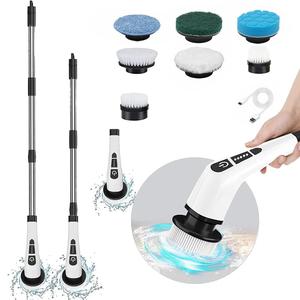 Electric Spin Scrubber, Cordless 2 Speeds Cleaning Brush Scrubber with 7 Replaceable Brush Heads, Cleaning Tools for Bathroom Shower Bathtub Glass Car