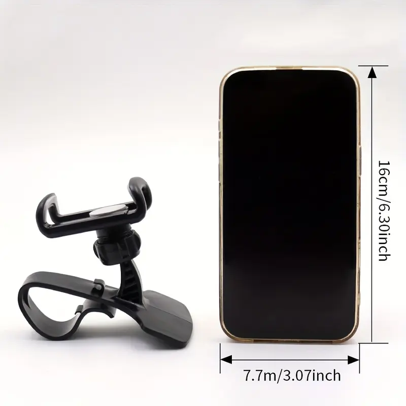 dolwao 1pc Universal Car Phone Holder Mount Clip Dashboard Easy Installation Non-Slip Stand for iPhone, for Xiaomi, Oppo, for VIVO, for SamSung, OnePlus - Durable ABS Material, No Battery Required 4