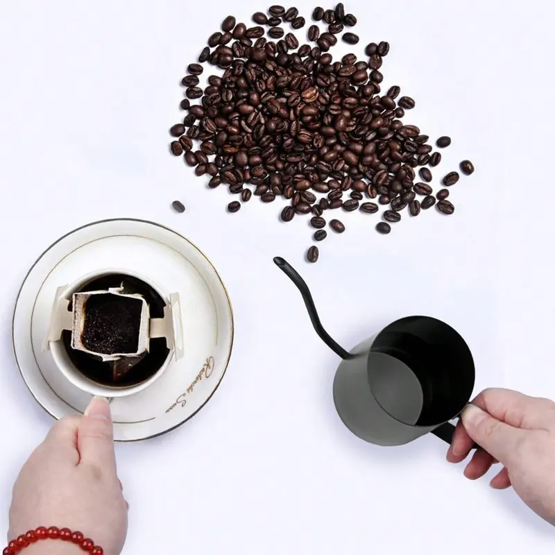 Pour Over Kettle Gooseneck Spout Coffee Tea Pot 12OZ Hanging Ear Hand Long Narrow Drip Cup For Coffee Maker Carafe, Camping Coffee Pot For Travel Coffee Maker Outdoor 7