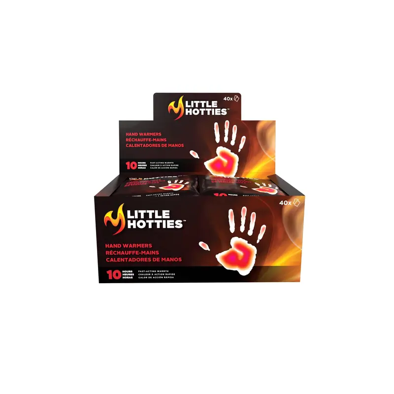 Little Hotties Hand Warmers Disposable, Up To 8 Hours Of Natural Heat, Ideal For Outdoor Winter Activities, Black, Pack of 40 0