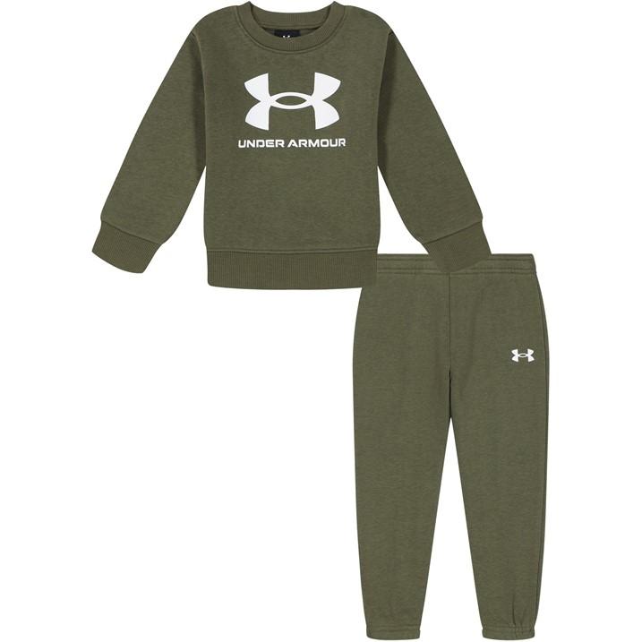 Under Armour Boys Big Logo Set Infant Fleece Tracksuit Sports Casual 3