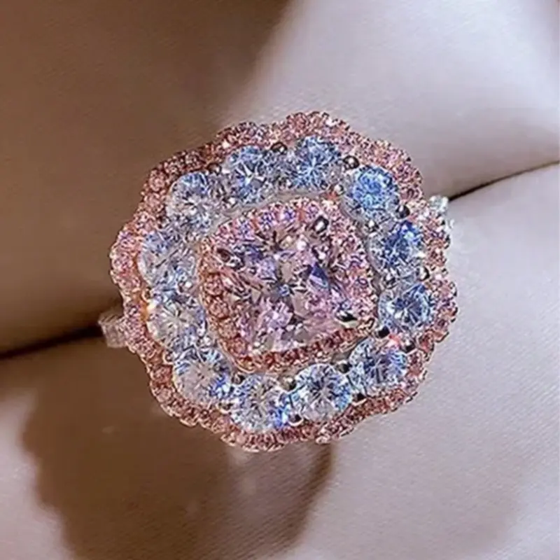 Pink designer rings for women suitable for daily wear Proposal party jewelry Valentine's Day gift 2