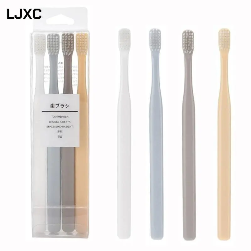 4PC Soft Bristle Toothbrushes for Adults and Children - Small Head, Family Pack - Oral, Comfort