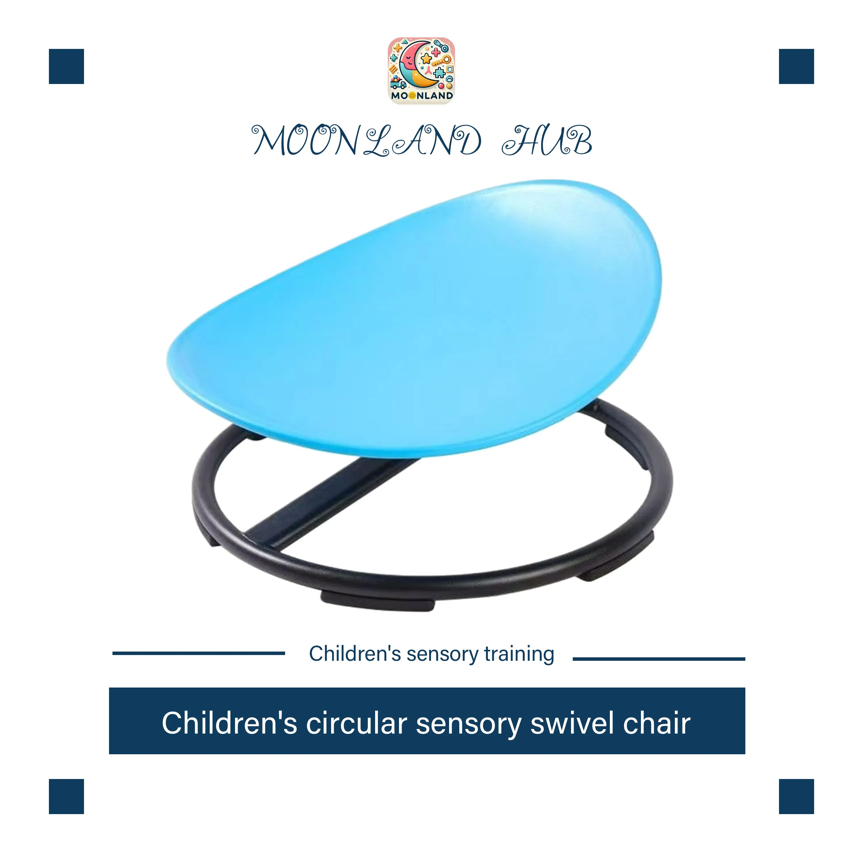 MOONLAND Children's Sensory Swivel Chair for Autism, SEN, and Balance Development - Non-Slip Base - Suitable for Ages 3+