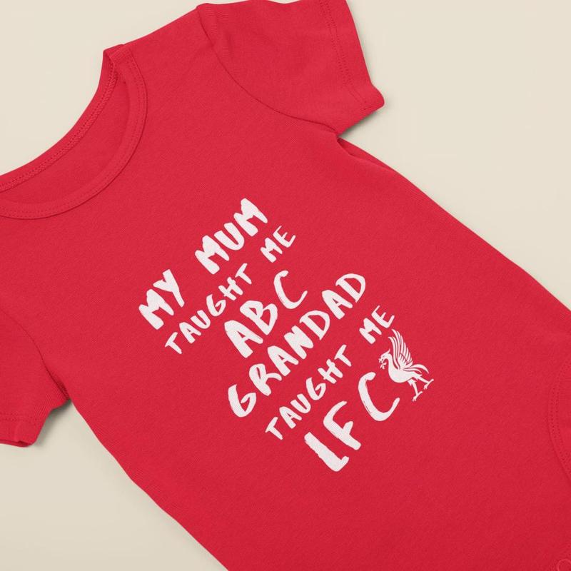 Baby Grow Daddy Grandad Taught Me LFC - Personalised Football Outfit for Newborns | Cute Gifts for New Parents & Baby Showers 0