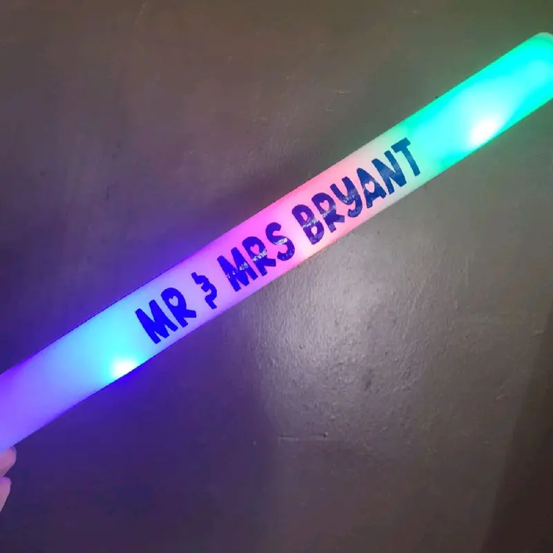 Personalised Wedding LED Foam Glow Sticks - Perfect Party Gifts 0