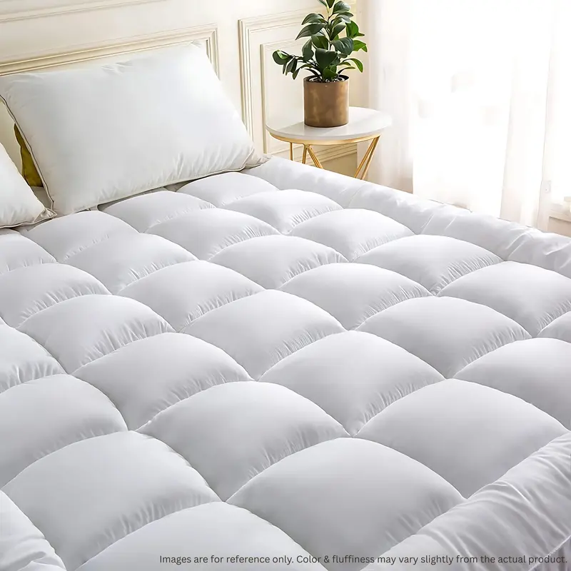 [ SAVE 20%] 4As Cloudy Mattress Topper Quilted 11cm Elasticated Microfiber Bed Pad- Extra Thick Mattress Toppers UK Thick Cloudy Foldable Bounce Back Breathable Hotel Quality Machine Wash Best Alternate of Memory Foam Mattress Topper 4