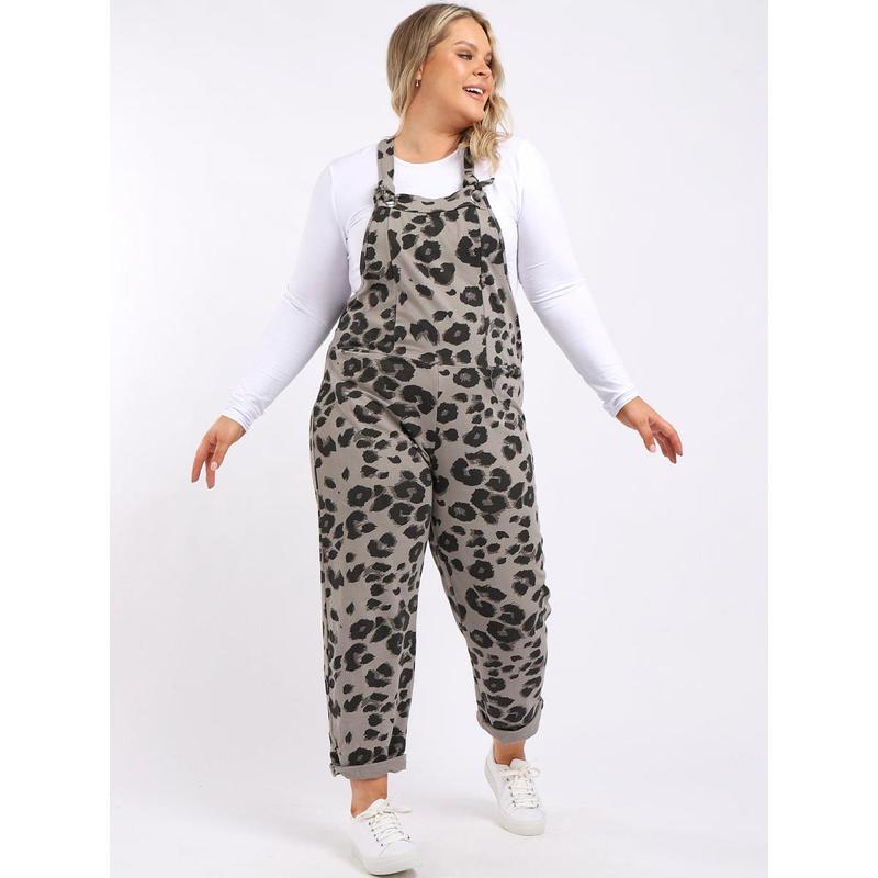 Leopard Print Ladies Cotton Dungaree 7