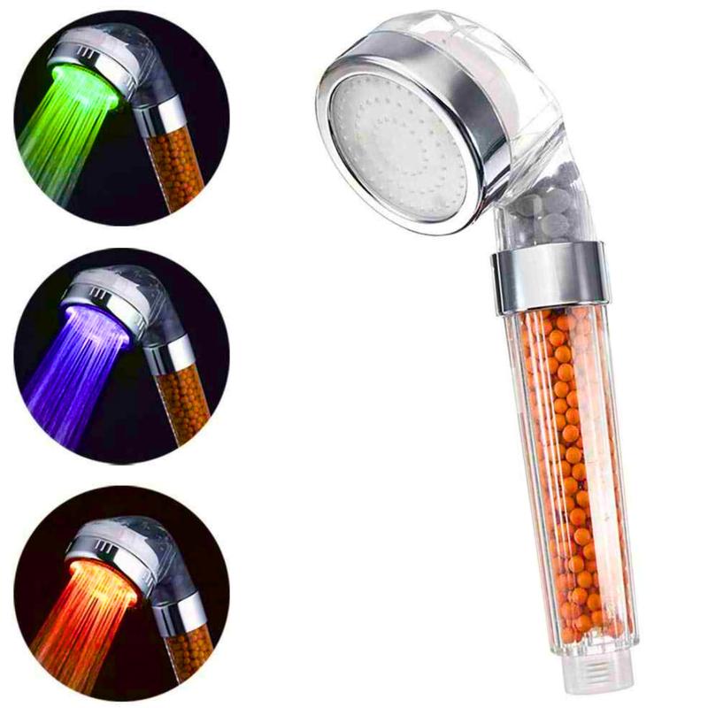 Soft Water High-Pressure Shower Head with Triple Filtration and LED Temperature Display - Perfect for Skin Sensitivity and Dry Hair-Water saving shower head 1