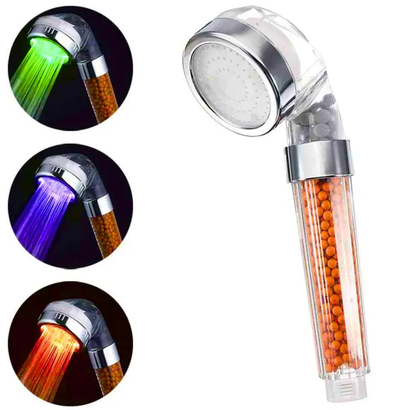 Soft Water High-Pressure Shower Head with Triple Filtration and LED Temperature Display - Perfect for Skin Sensitivity and Dry Hair-Water saving shower head 0