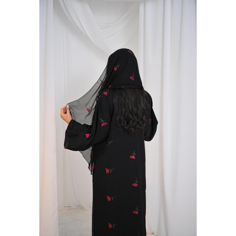 Yasmina Embroidery Buttoned Abaya 1
