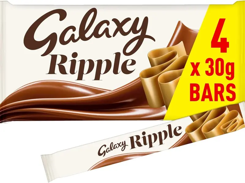 Galaxy Ripple Milk Chocolate Bars, 4 x 30g, Chocolate Multipack, Ideal for Gift, Snacks or Hamper Dessert Bonbon 0