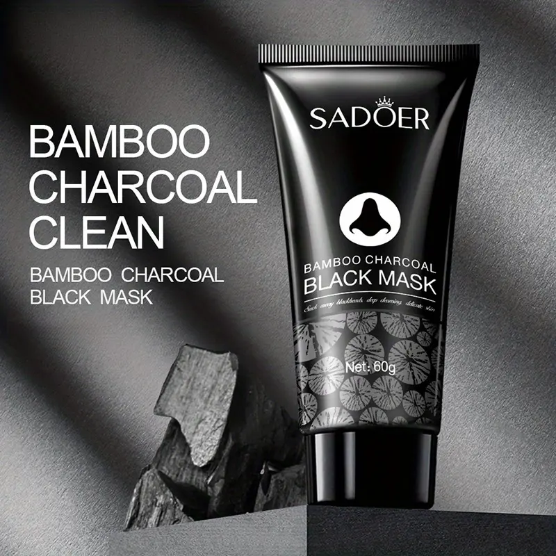 Bamboo Charcoal Black Cleansing Mud Mask Cleanses Pores, Peel-Off Mask Hydrates The Face, Deeply Cleanses The Skin, Refines Pores, And Is Perfect for Oily Skin, Suitable for Both Men And Women. 2