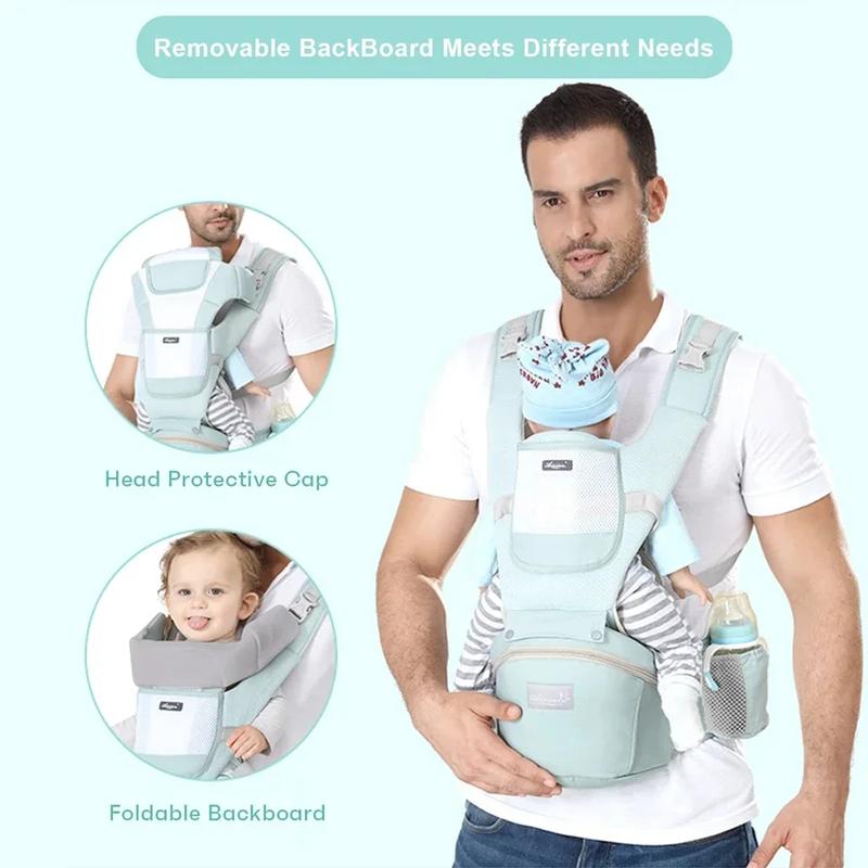 Product Introduction of New Adjustable Ergonomic Baby Carrier Four Seasons Universal Baby Carrying Bag Waist Stool Strap Portable & Multifunctional 12