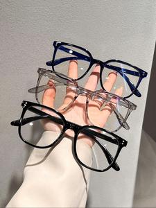 Simple for Everyday Use, Basic Square Frame Fashion Eyeglasses for Women & Men, Fashion Eyeglasses for Work, Daily Decor, Fashionable Frames Glasses