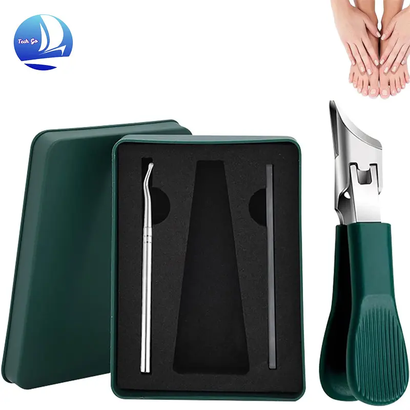 【UK SELLER】Three sets of eagle beak beveled nail clippershousehold multifunctional large opening anti-splash nail clippers set of high-grade thick hardmanicure clippers White, black, green